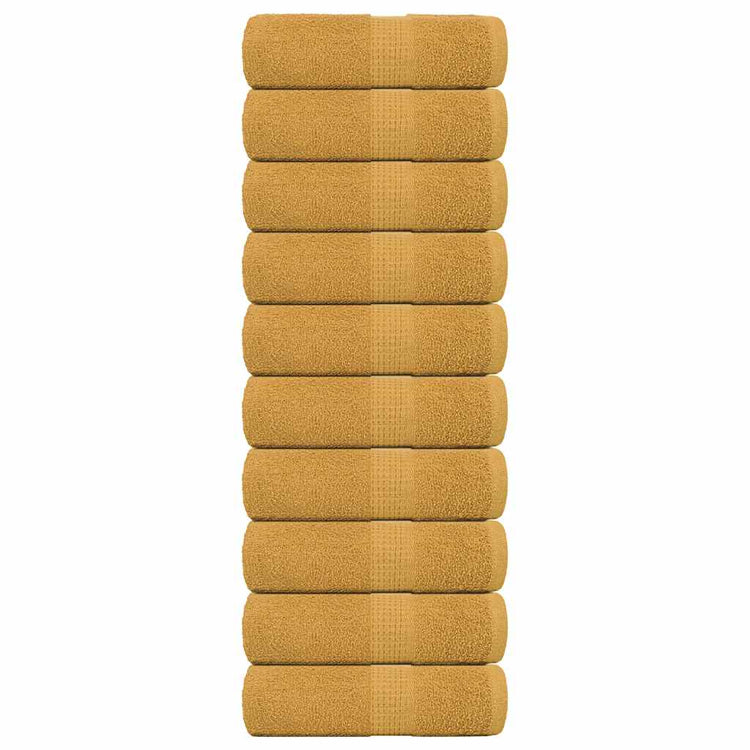 Vidaxl Gäste Wischtücher 10 PCs 30x50 cm 360 g m² 100% Baumwollgoldfarbe