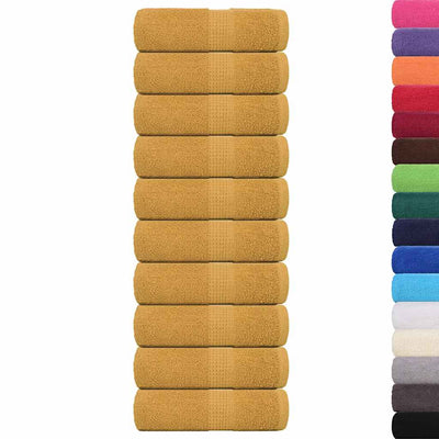 Vidaxl Gäste Wischtücher 10 PCs 30x50 cm 360 g m² 100% Baumwollgoldfarbe