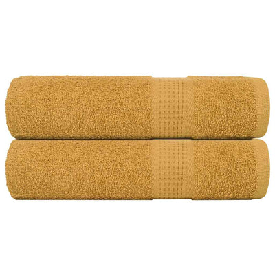 VIDAXL -Handtücher 2 ST 50x100 cm 360 g m² 100% Baumwollgold gefärbt