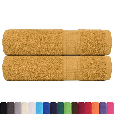 VIDAXL -Handtücher 2 ST 50x100 cm 360 g m² 100% Baumwollgold gefärbt