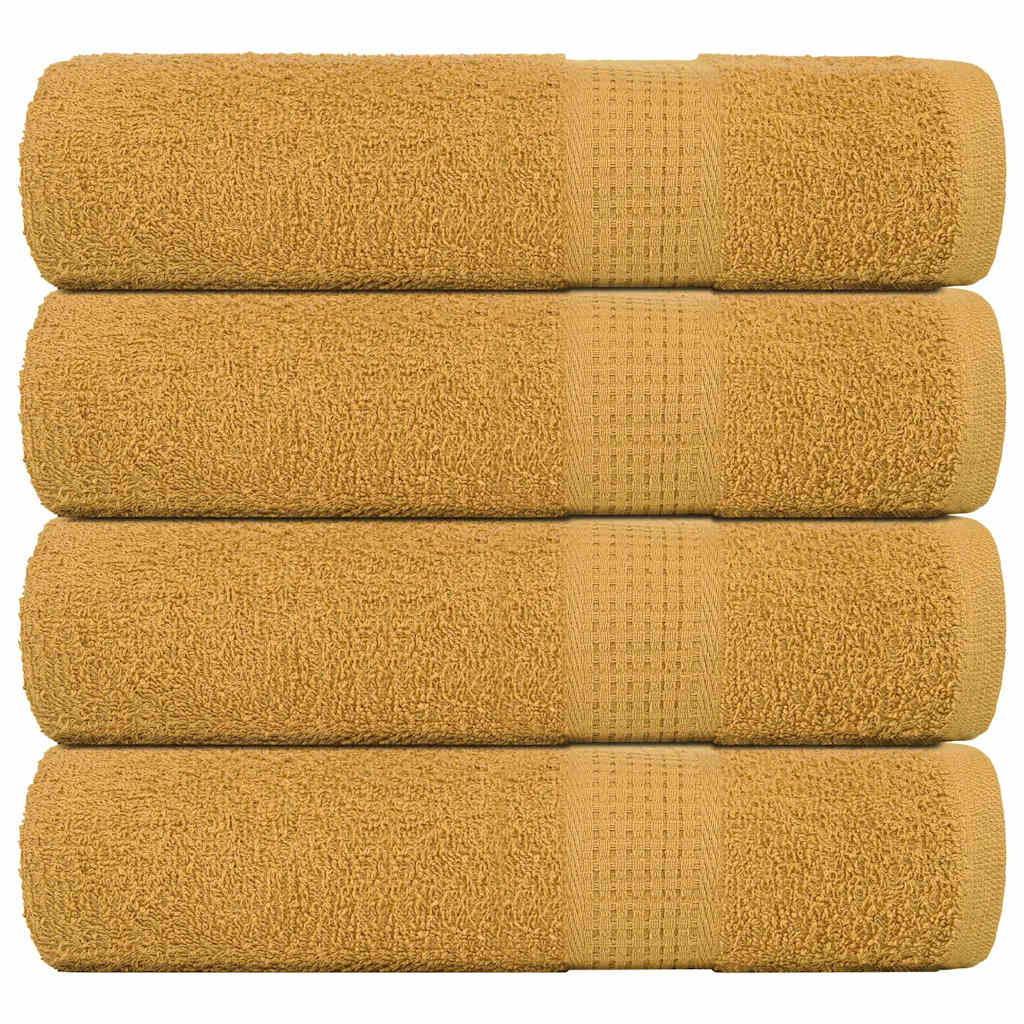 VIDAXL -Handtücher 4 ST 50x100 cm 360 g m² 100% Baumwollgold gefärbt