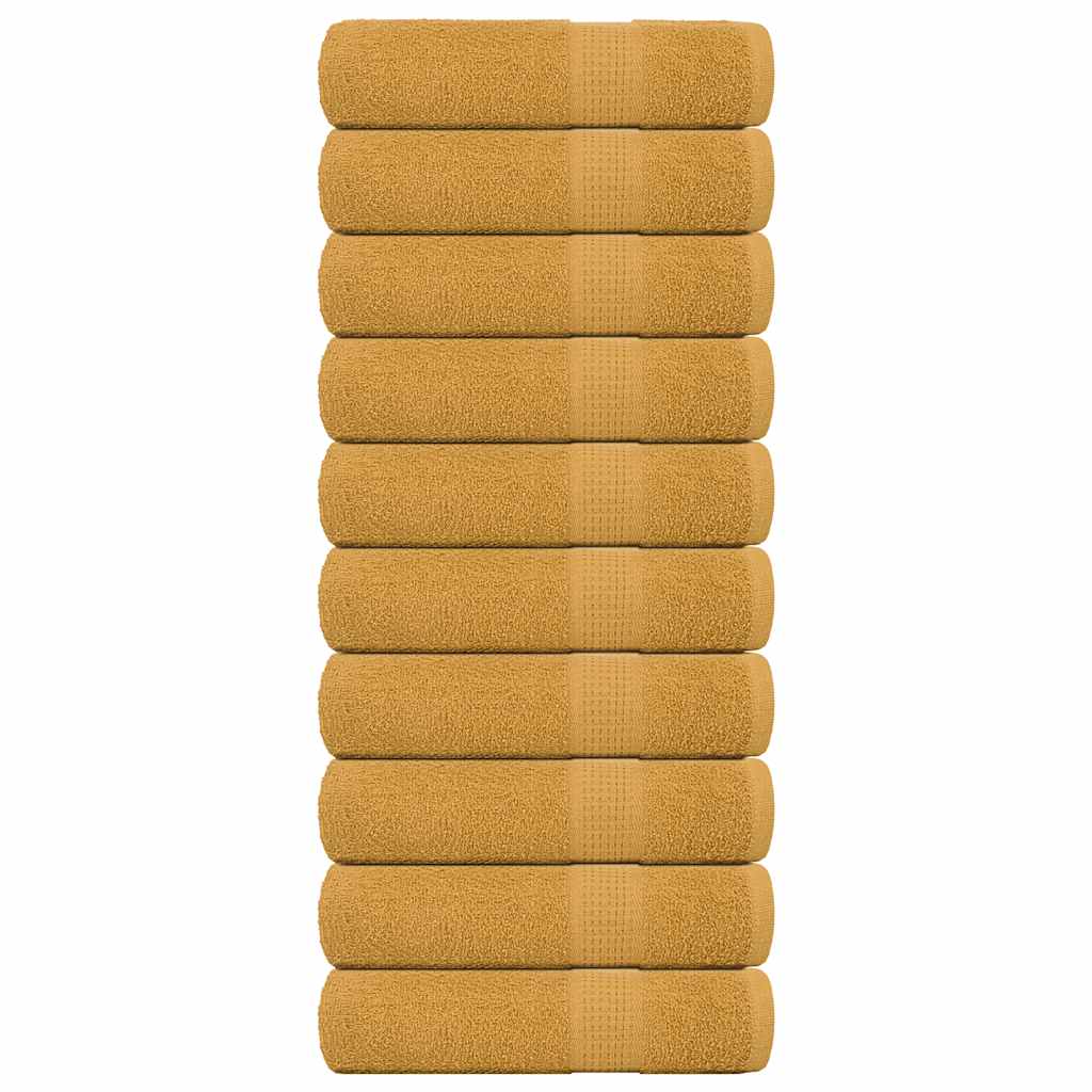 VIDAXL -Handtücher 10 ST 50x100 cm 360 g m² 100% Baumwollgold gefärbt