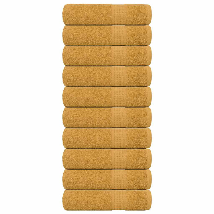 VIDAXL -Handtücher 10 ST 50x100 cm 360 g m² 100% Baumwollgold gefärbt