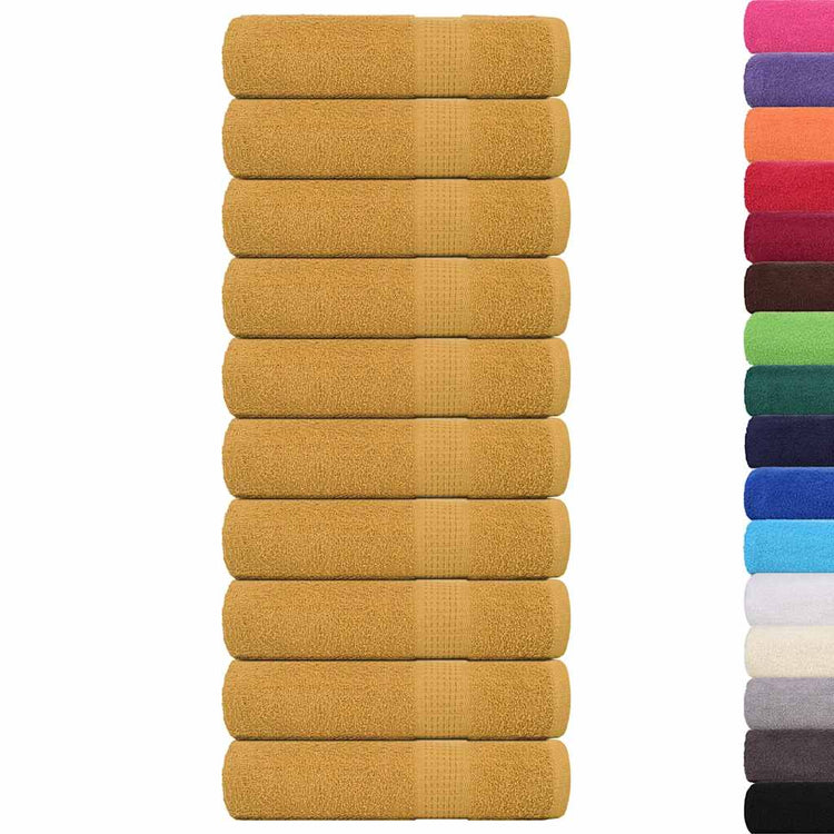 VIDAXL -Handtücher 10 ST 50x100 cm 360 g m² 100% Baumwollgold gefärbt