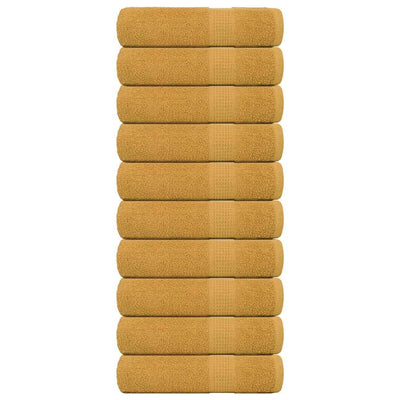 VIDAXL Duschtücher 10 ST 70x140 cm 360 g m² 100% Baumwollgoldfarbe