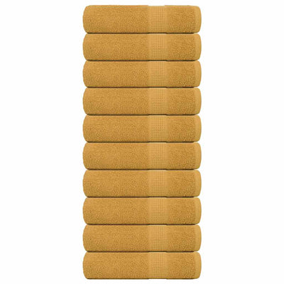 Vidaxl Badetücher 10 Stcs 100x150 cm 360 g m² 100% Baumwollgoldfarbe