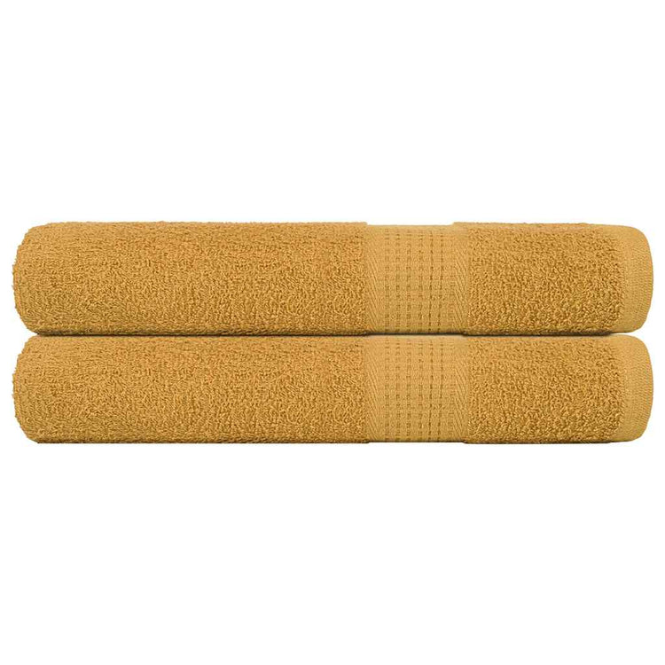 VIDAXL -Handtücher 2 PCs 100x200 cm 360 g m² 100% Baumwollgoldfarbe