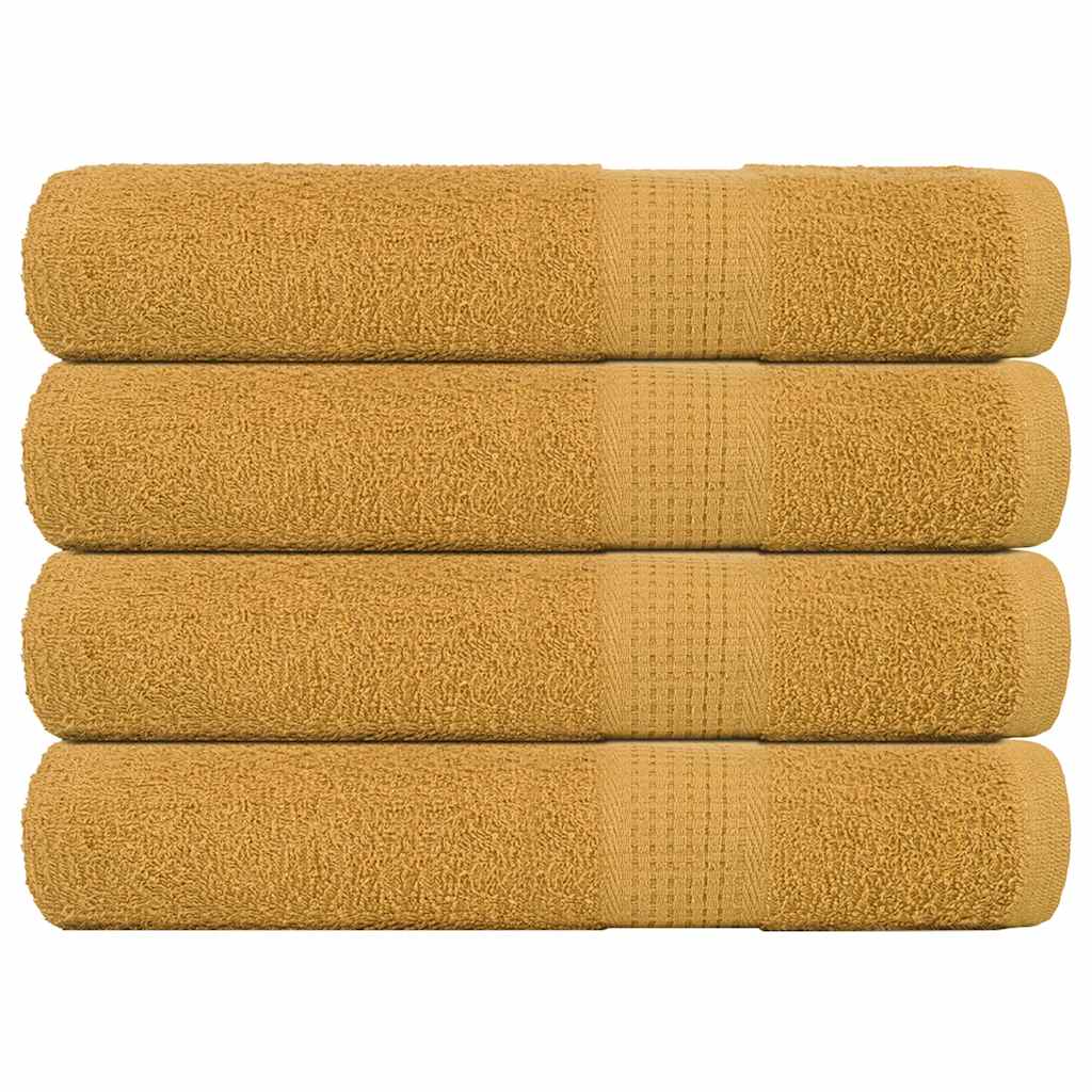 VIDAXL -Handtücher 4 ST 100x200 cm 360 g m² 100% Baumwollgold gefärbt