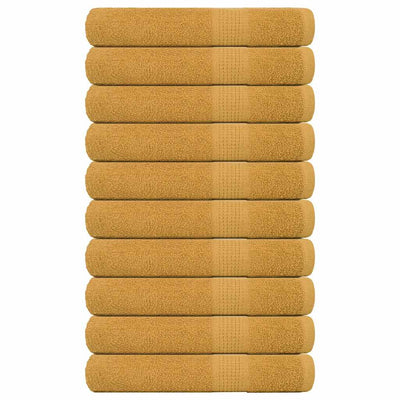 VIDAXL -Handtücher 10 Stcs 100x200 cm 360 g m² 100% Baumwollgoldfarbe