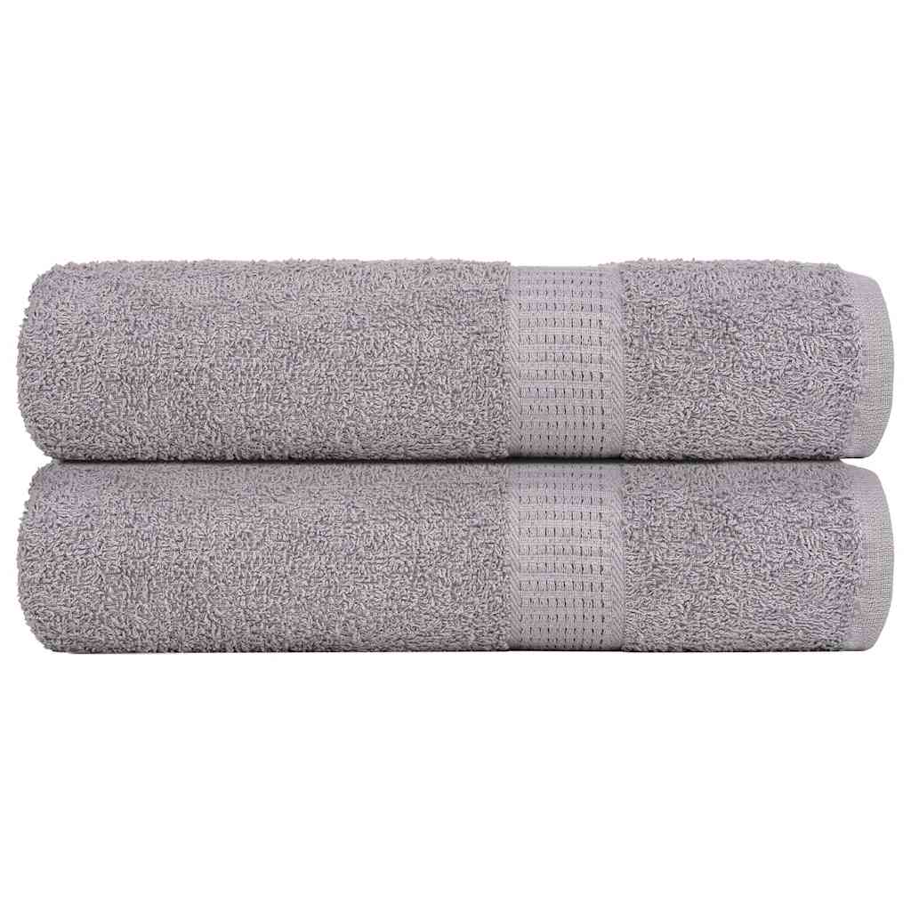 VIDAXL -Handtücher 2 ST 50x100 cm 360 g m² 100% Baumwollgrau