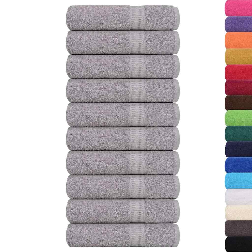 VIDAXL -Handtücher 10 ST 50x100 cm 360 g m² 100% Baumwollgrau