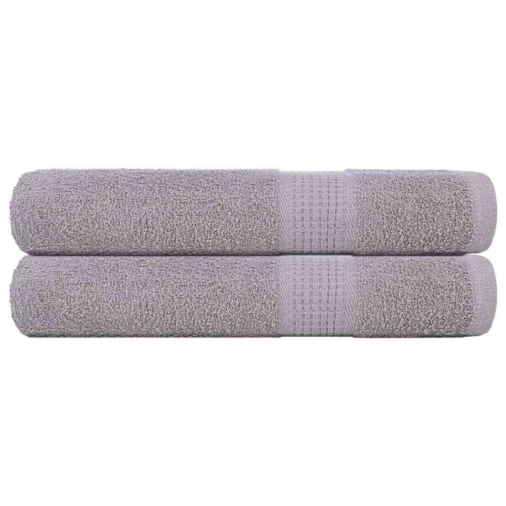 VIDAXL -Handtücher 2 PCs 100x200 cm 360 g m² 100% Baumwollgrau