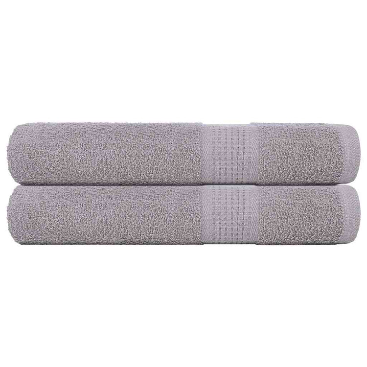 VIDAXL -Handtücher 2 PCs 100x200 cm 360 g m² 100% Baumwollgrau