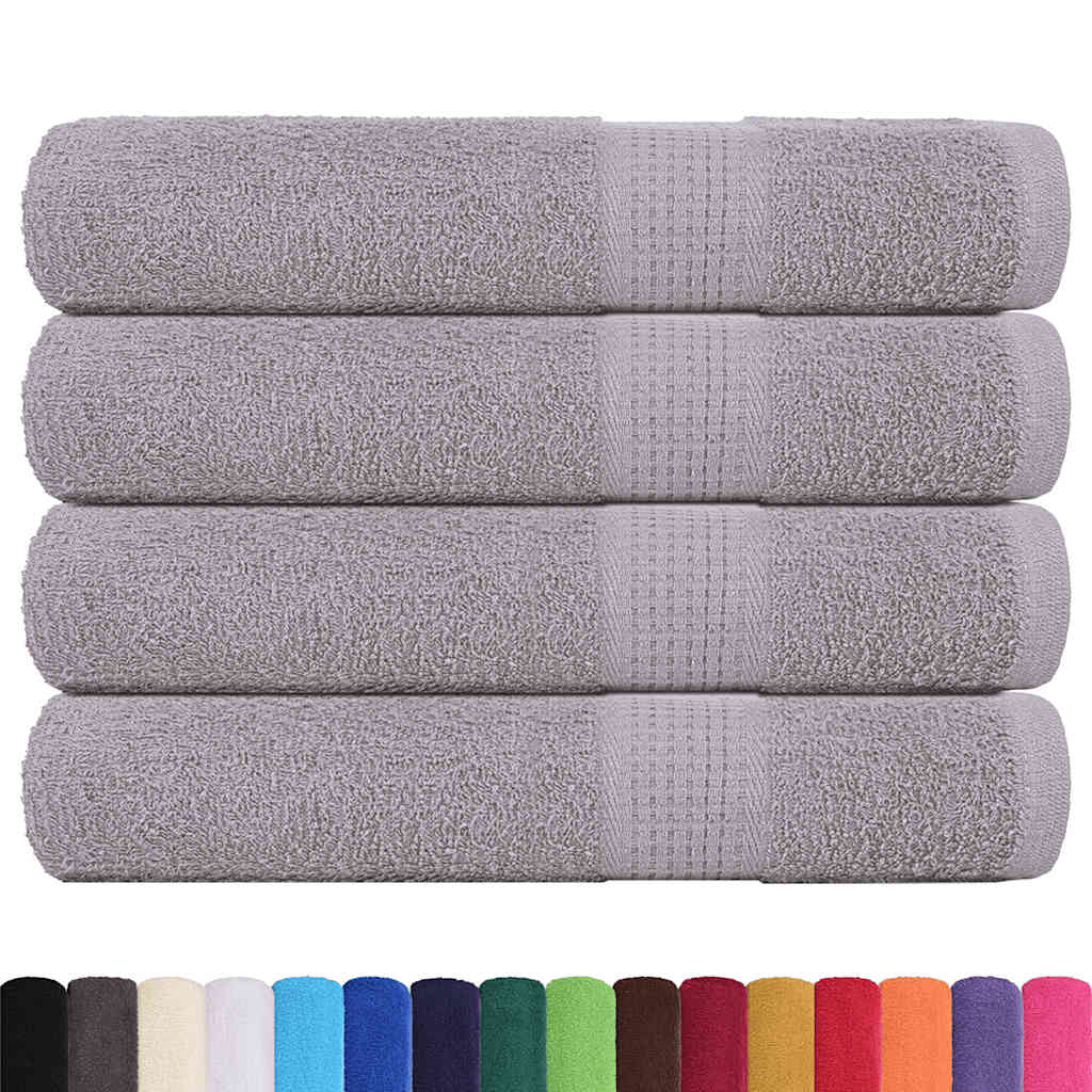 VIDAXL -Handtücher 4 Stcs 100x200 cm 360 g m² 100% Baumwollgrau