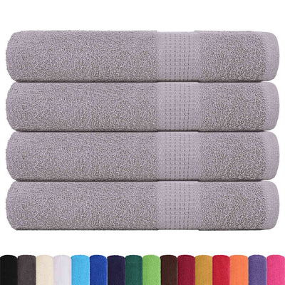 VIDAXL -Handtücher 4 Stcs 100x200 cm 360 g m² 100% Baumwollgrau