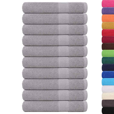 VIDAXL -Handtücher 10 Stcs 100x200 cm 360 g m² 100% Baumwollgrau