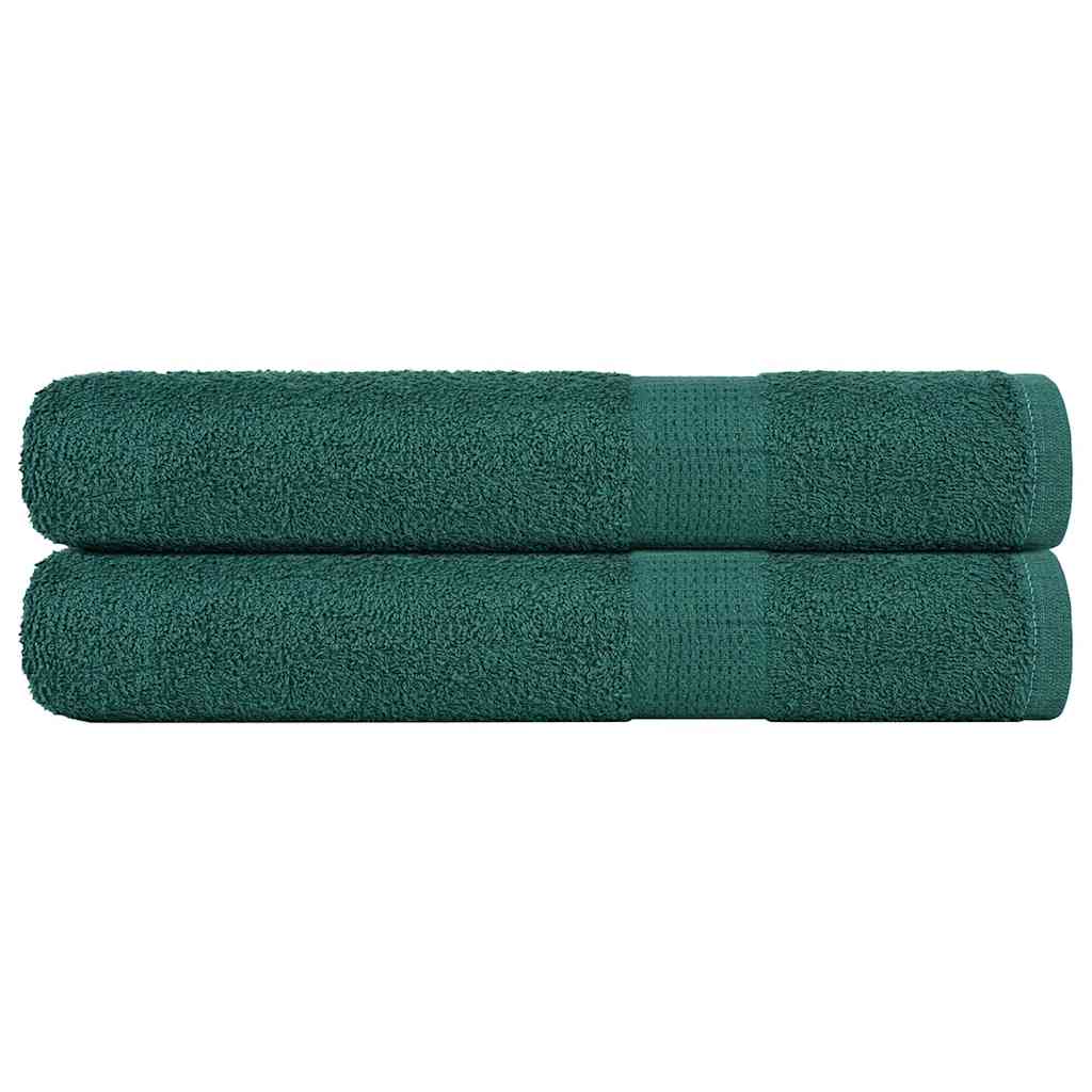 VIDAXL -Handtücher 2 ST 100x200 cm 360 g m² 100% Baumwollgrün