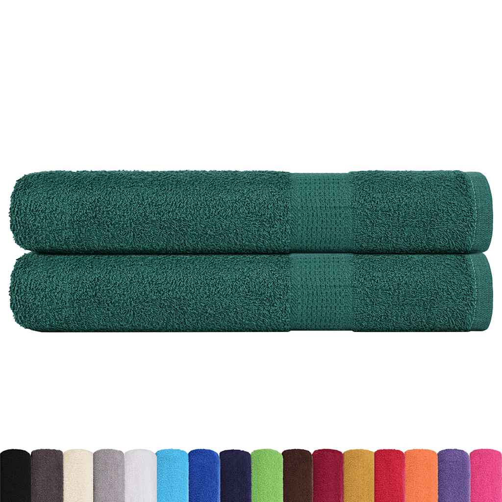 VIDAXL -Handtücher 2 ST 100x200 cm 360 g m² 100% Baumwollgrün