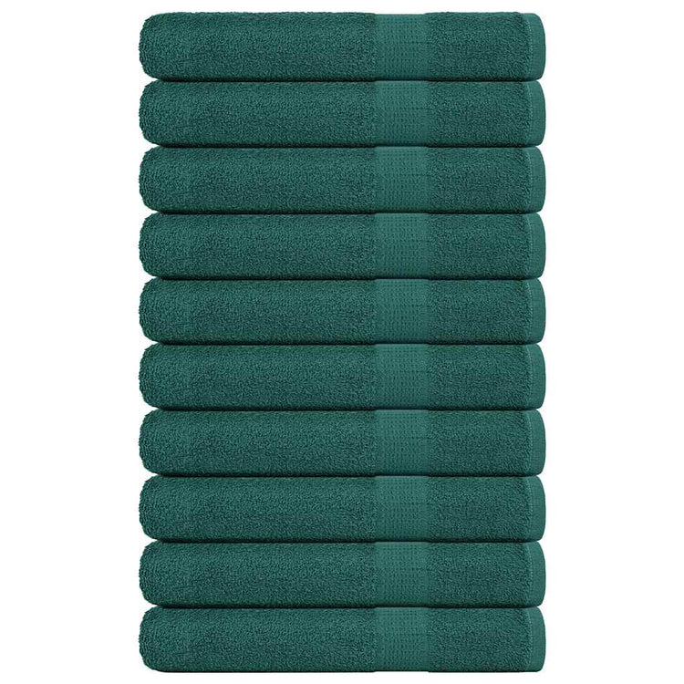 VIDAXL -Handtücher 10 Stcs 100x200 cm 360 g m² 100% Baumwollgrün