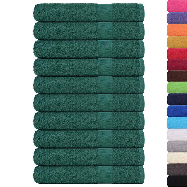 VIDAXL -Handtücher 10 Stcs 100x200 cm 360 g m² 100% Baumwollgrün