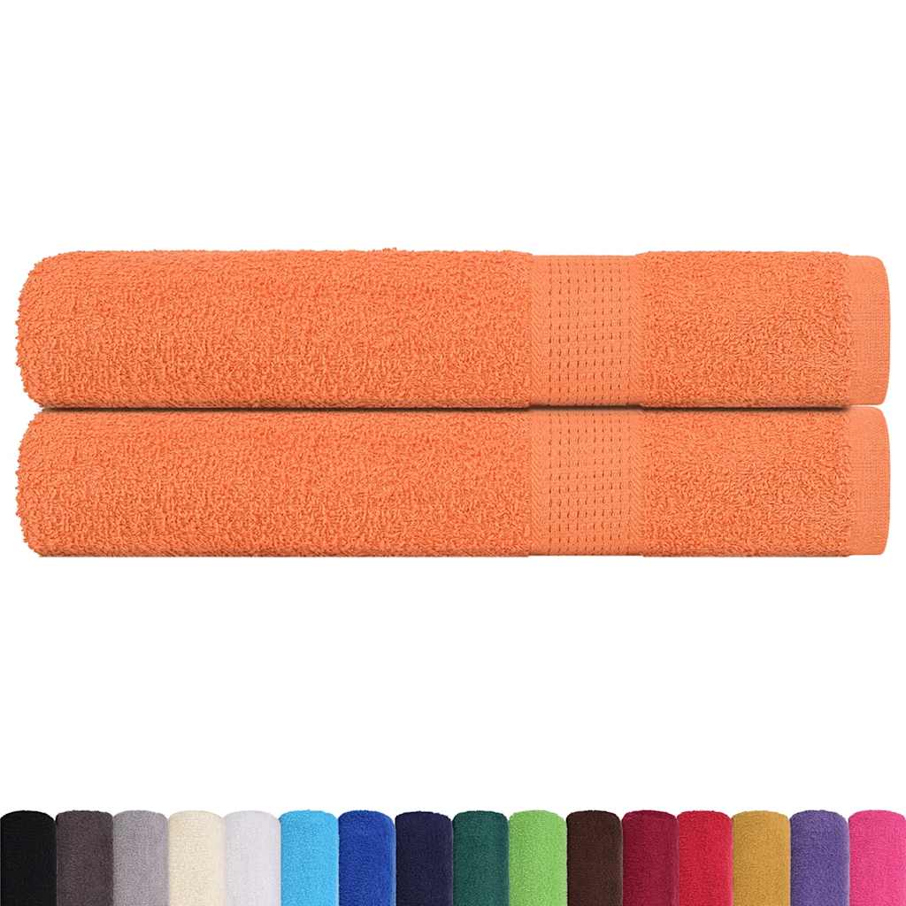 VIDAXL -Handtücher 2 PCs 100x200 cm 360 g m² 100% Baumwollorange