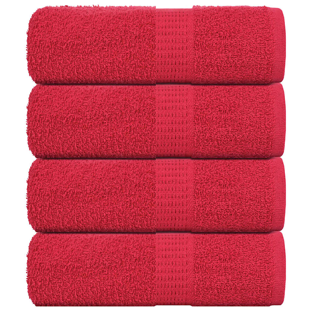VIDAXL GAST WIPES 4 PCS 30 x 50 cm 360 g m² 100% Baumwolle rot
