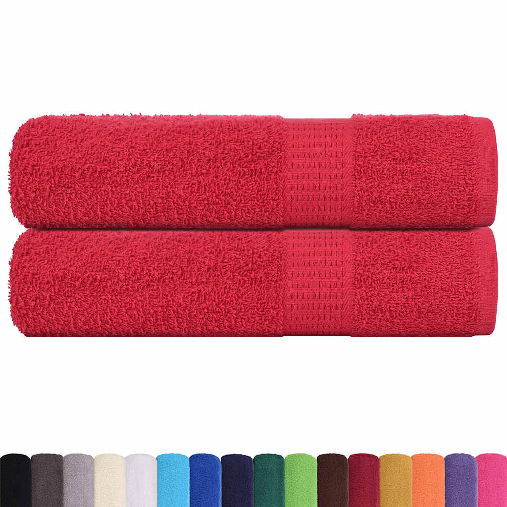 VIDAXL -Handtücher 2 ST 50x100 cm 360 g m² 100% Baumwollrot