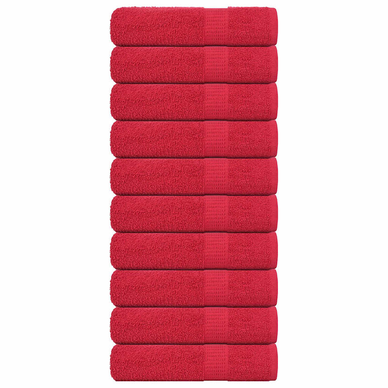 VIDAXL -Handtücher 10 ST 50x100 cm 360 g m² 100% Baumwollrot
