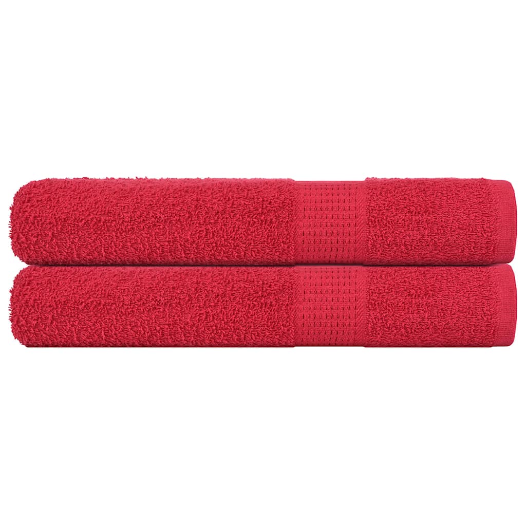 VIDAXL -Handtücher 2 PCs 100x200 cm 360 g m² 100% Baumwollrot