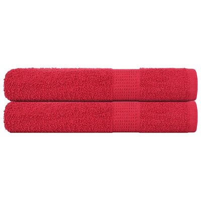 VIDAXL -Handtücher 2 PCs 100x200 cm 360 g m² 100% Baumwollrot