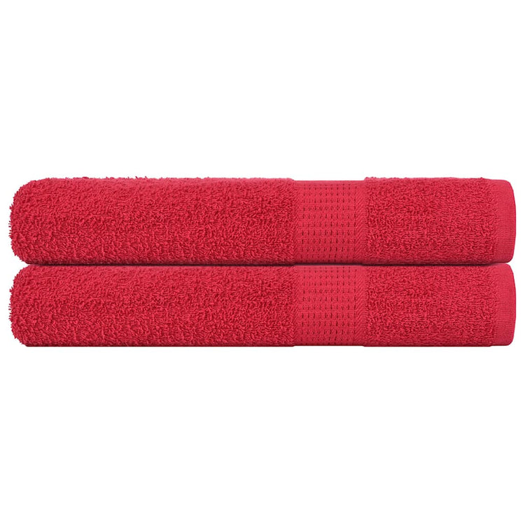 VIDAXL -Handtücher 2 PCs 100x200 cm 360 g m² 100% Baumwollrot