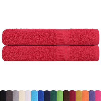 VIDAXL -Handtücher 2 PCs 100x200 cm 360 g m² 100% Baumwollrot