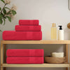 VIDAXL -Handtücher 2 PCs 100x200 cm 360 g m² 100% Baumwollrot