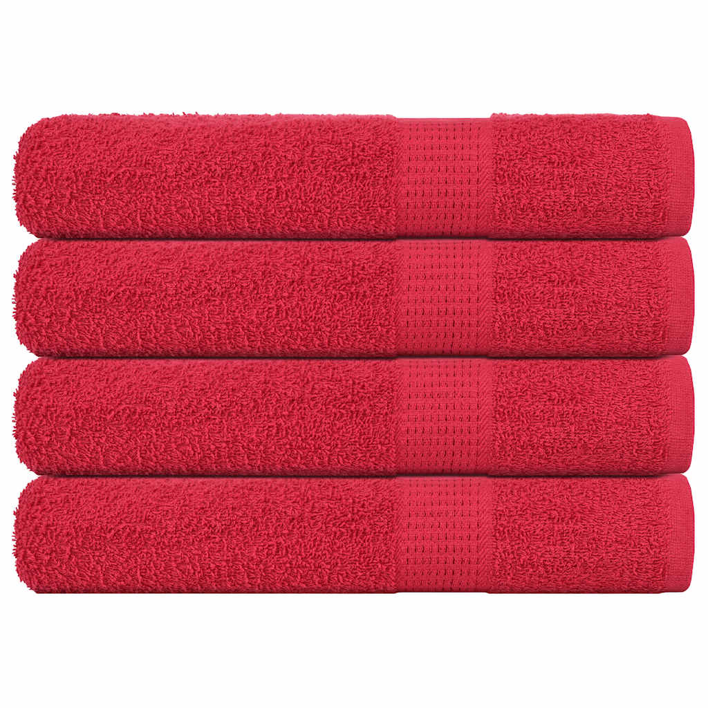 VIDAXL -Handtücher 4 ST 100x200 cm 360 g m² 100% Baumwollrot