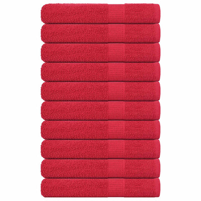 VIDAXL -Handtücher 10 Stcs 100x200 cm 360 g m² 100% Baumwollrot