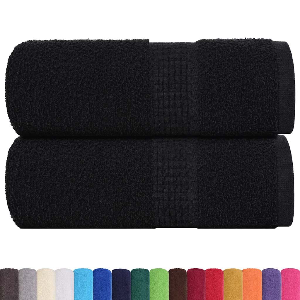 Vidaxl Gäste Tücher 2 ST 30x50 cm 360 g m² 100% Baumwollschwarz