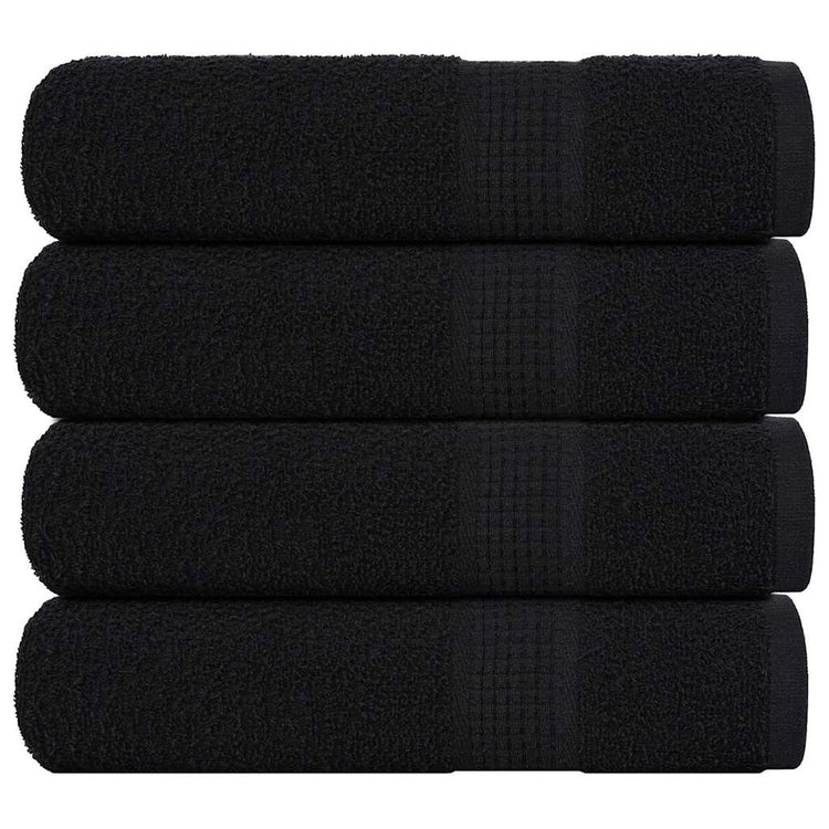 VIDAXL -Handtücher 4 ST 50x100 cm 360 g m² 100% Baumwollschwarz