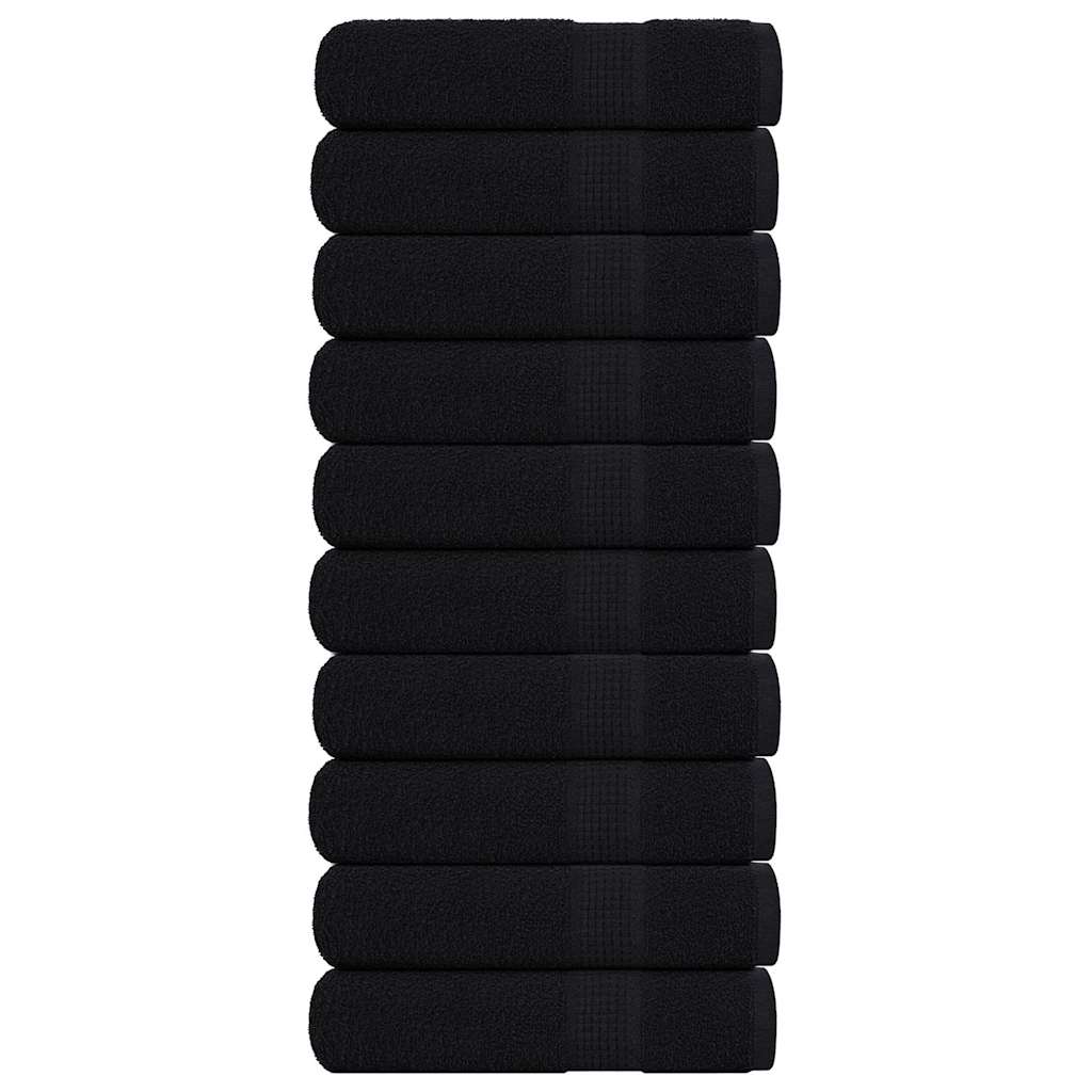 VIDAXL -Handtücher 10 ST 50x100 cm 360 g m² 100% Baumwollschwarz