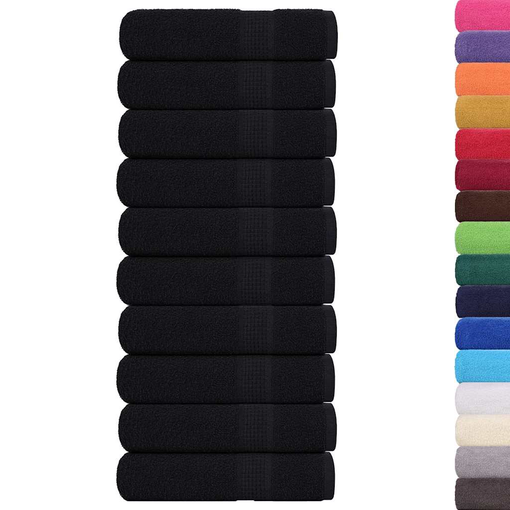 VIDAXL -Handtücher 10 ST 50x100 cm 360 g m² 100% Baumwollschwarz
