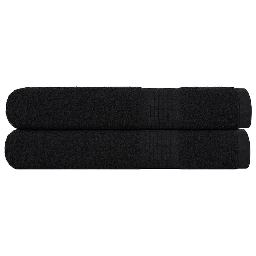 VIDAXL -Handtücher 2 PCs 100x200 cm 360 g m² 100% Baumwollschwarz