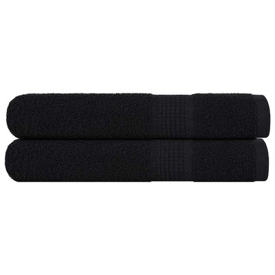 VIDAXL -Handtücher 2 PCs 100x200 cm 360 g m² 100% Baumwollschwarz