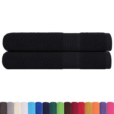 VIDAXL -Handtücher 2 PCs 100x200 cm 360 g m² 100% Baumwollschwarz