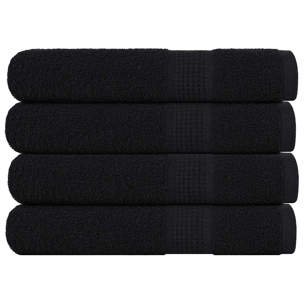 VIDAXL -Handtücher 4 PCs 100x200 cm 360 g m² 100% Baumwollschwarz