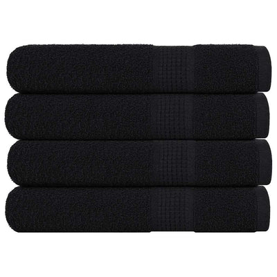 VIDAXL -Handtücher 4 PCs 100x200 cm 360 g m² 100% Baumwollschwarz