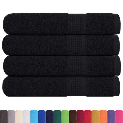 VIDAXL -Handtücher 4 PCs 100x200 cm 360 g m² 100% Baumwollschwarz