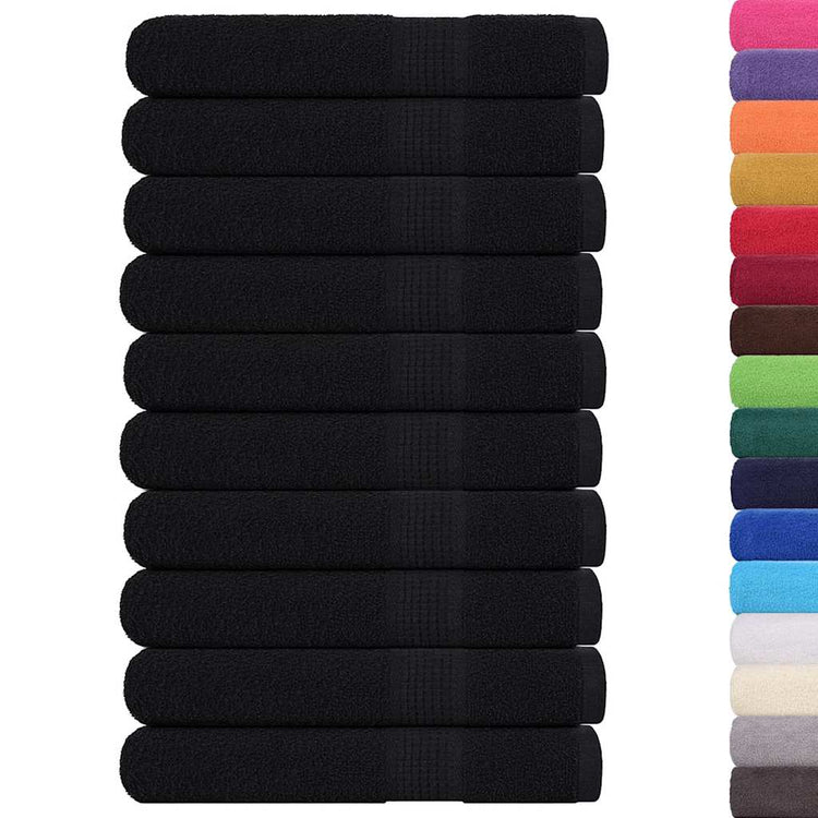 VIDAXL -Handtücher 10 Stcs 100x200 cm 360 g m² 100% Baumwollschwarz