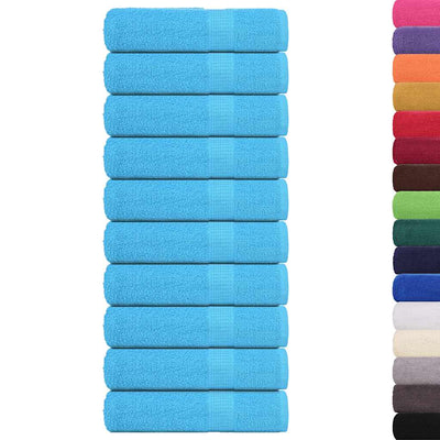 VIDAXL -Handtücher 10 ST 50x100 cm 360 g m² 100% Baumwolltürkis