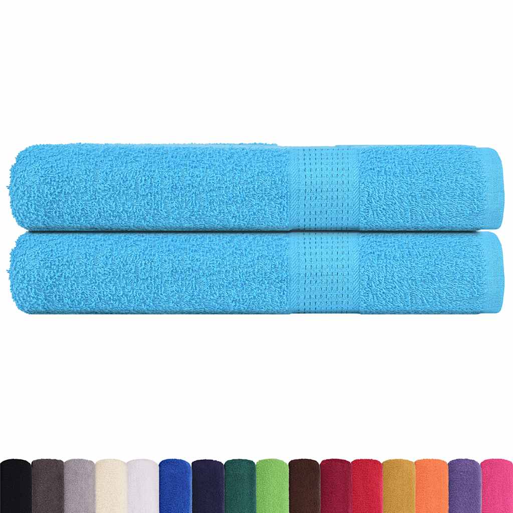 VIDAXL -Handtücher 2 PCs 360 g m² 100x200 cm 100% Baumwolltürkis