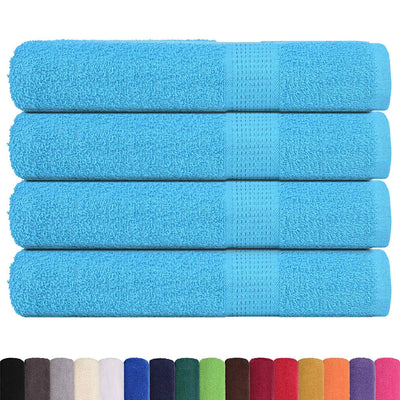VIDAXL -Handtücher 4 ST 360 g m² 100x200 cm 100% Baumwolltürkis