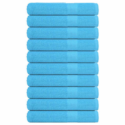 VIDAXL -Handtücher 10 Stcs 360 g m² 100x200 cm 100% Baumwolltürkis